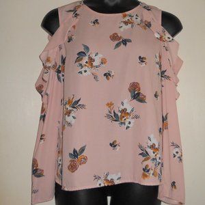 Ruffle Cold Shoulder Floral Top